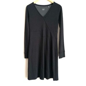 Toad&Co. grey long sleeve faux wrap dress